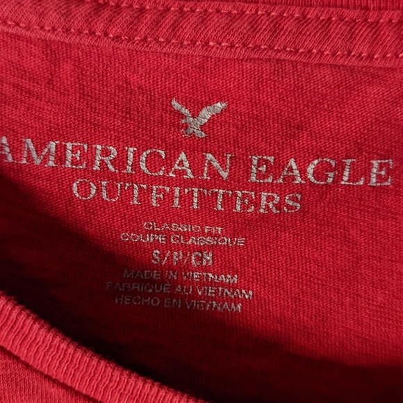 Men's American Eagle T-shirt Size Small Red - Picture 3 of 3